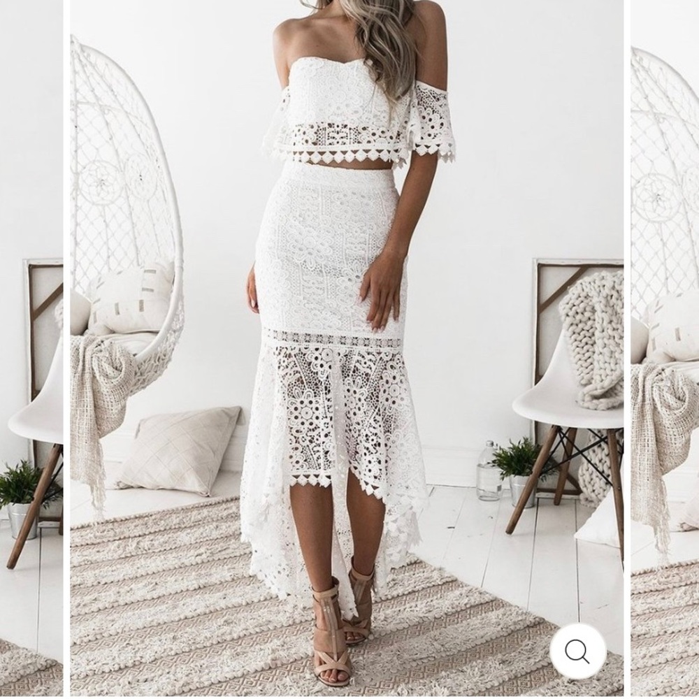 White two piece dress